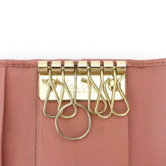 GUCCI key case Gutchishima pink leather Auth used T10578 - Picture 7 of 8